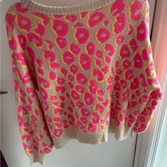 Peach Love California Vibrant Leopard Print Sweater - Picture 3 of 4